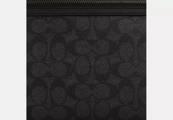 COACH CARRY ALL POUCH IN SIGNATURE CANVAS - CY985 (GUNMETAL/CHARCOAL/BLACK) - Image 2