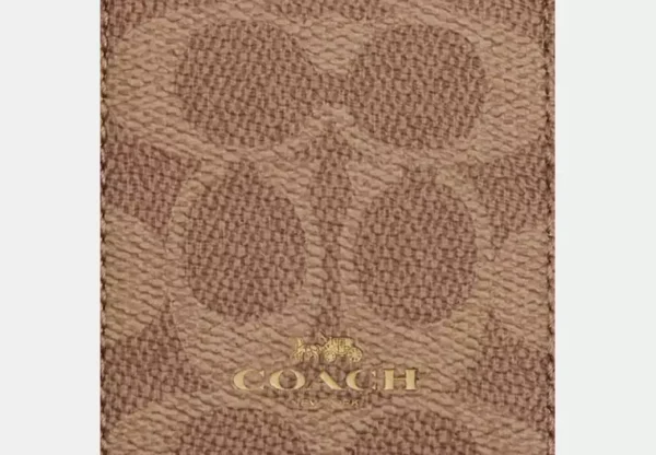 COACH ID LANYARD IN SIGNATURE CANVAS - CZ285 (GOLD/TAN/BROWN) - Image 3