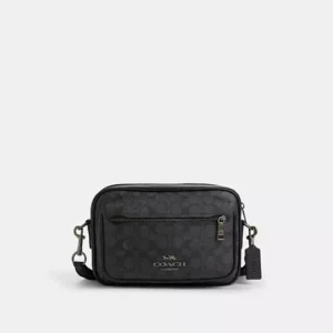 COACH ELIAS CROSSBODY IN SIGNATURE CANVAS - CZ401 (GUNMETAL/CHARCOAL/BLACK)