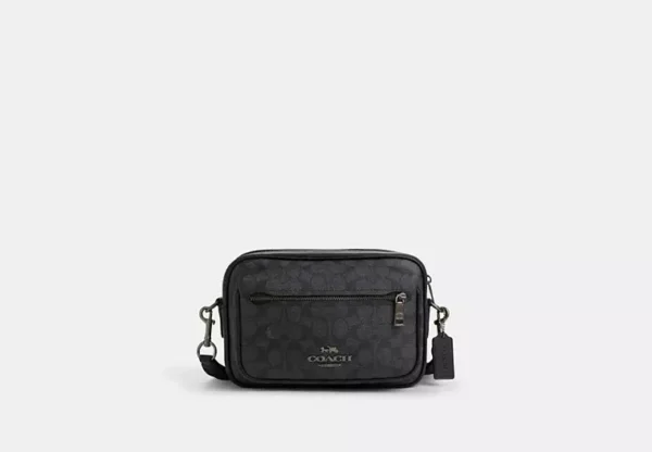 COACH ELIAS CROSSBODY IN SIGNATURE CANVAS - CZ401 (GUNMETAL/CHARCOAL/BLACK)