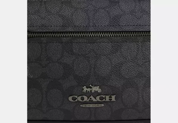 COACH ELIAS CROSSBODY IN SIGNATURE CANVAS - CZ401 (GUNMETAL/CHARCOAL/BLACK) - Image 4